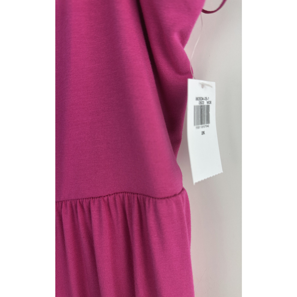 NWT Old Navy Fit & Flare Cami Midi Dress Polarized Pink Stretch Plus Size 2X - Picture 7 of 11